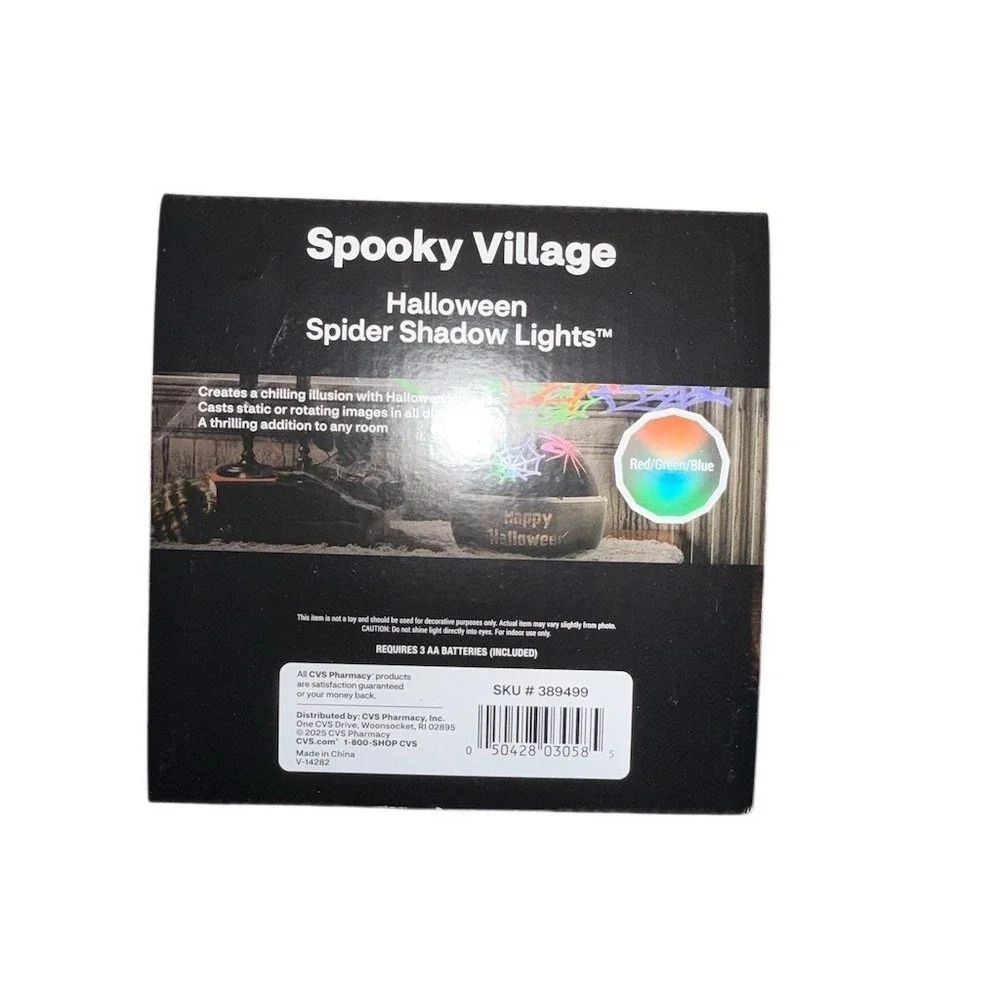 Gemmy Spooky Village‎ Halloween Spider Shadow Lights LED Projection Lamp